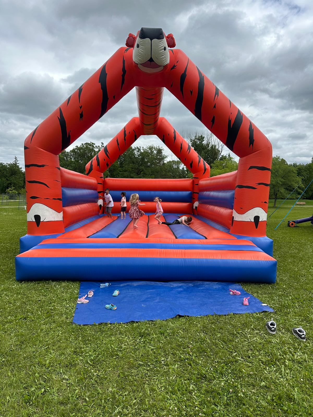 Tiger bouncy castle rental in Winnipeg